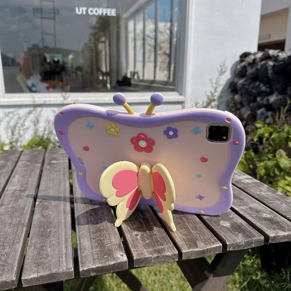 Kids Case For iPad A16 11th 12th 11 10.9 10th 7th 8th 9th 10.2 Cute Cover Butterfly Stand Funda iPad Pro 9.7 10.5 Air 2 3 4 capa