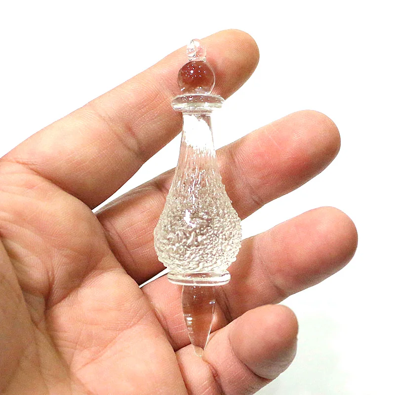 Hanging Christmas Icicle Craft Ornaments Clear Crystal Glass Ice Charm Pendant Holiday Wedding Party Xmas Tree Decor Accessories