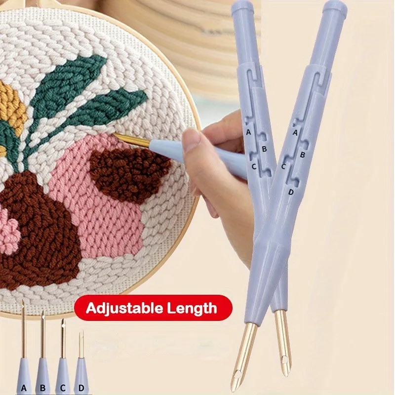 1pc Deluxe Punch Needle Embroidery Pen - Adjustable Depth Control for Rug Yarn, Masterful Embroidery & Cross Stitching