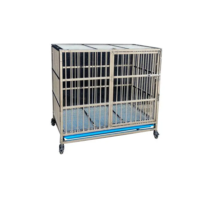 

Stainless steel dog cage medium and large kennel dog pet cage full welding