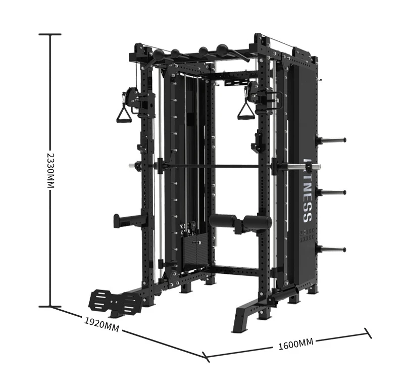 Commercial Smith Integrated Trainer Gym Frame Squat Rack Multi-function Fitness Workout Smith Machine