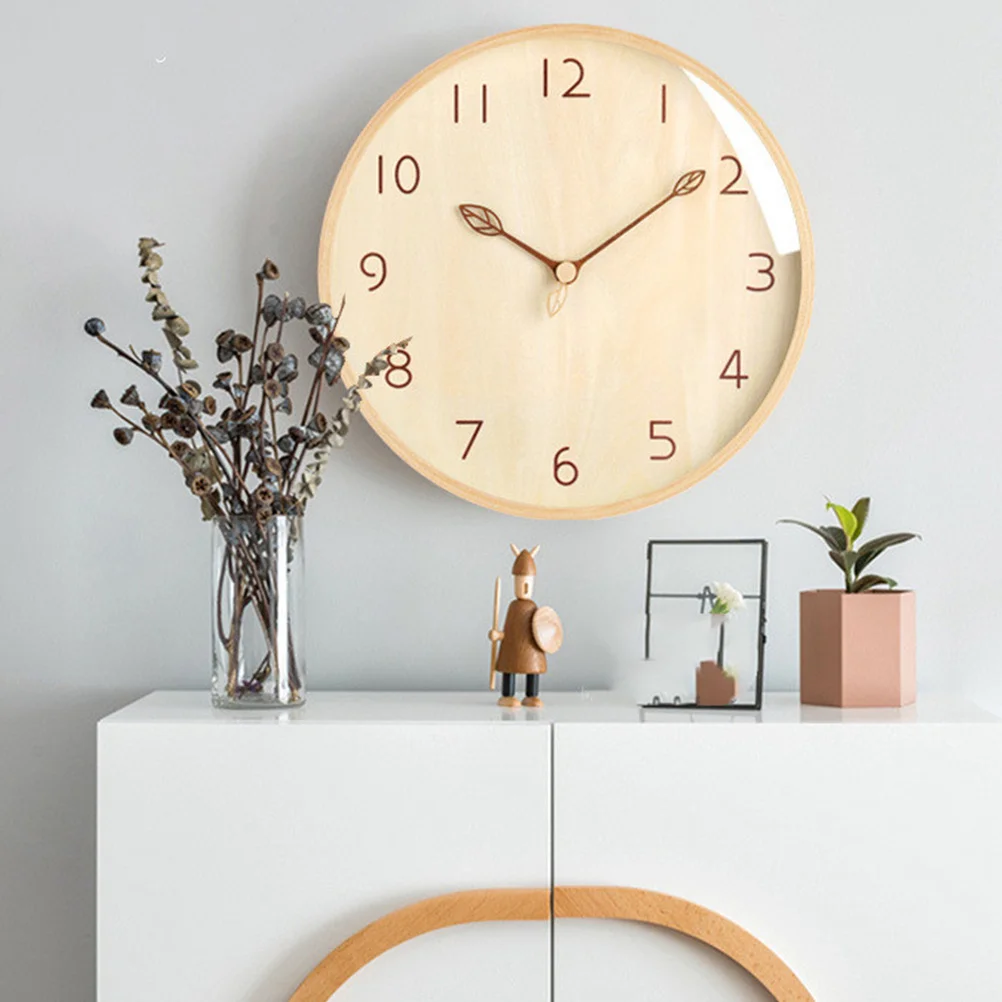 

Branch Pointer Wooden Wall Clock Silent Sweep Mute Mechanism Simple Wall Hanging Decorative Clock for Home Living Room Bedroom