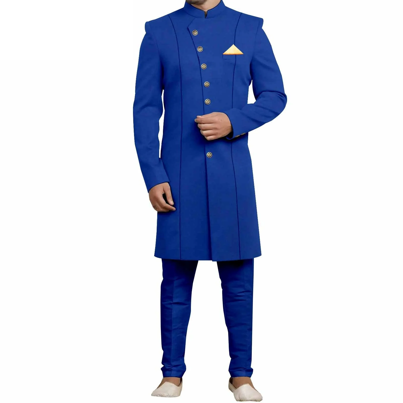 بدلة عمل رجالية بقصة ضيقة سترات وبنطلون واحد الصدر مكون من قطعتين ملابس أفريقية ملابس زفاف مسائية