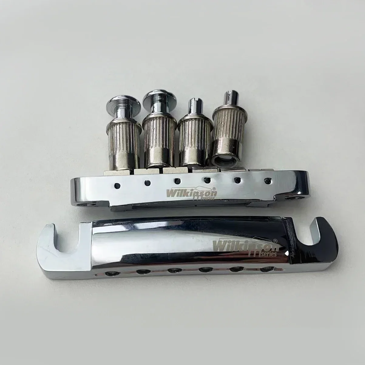 New Hot Sale-Wei Ke Music Store--Electric Guitar Fixed Bridge  Pull String Plate Code Silver WOGT1+WOGB2