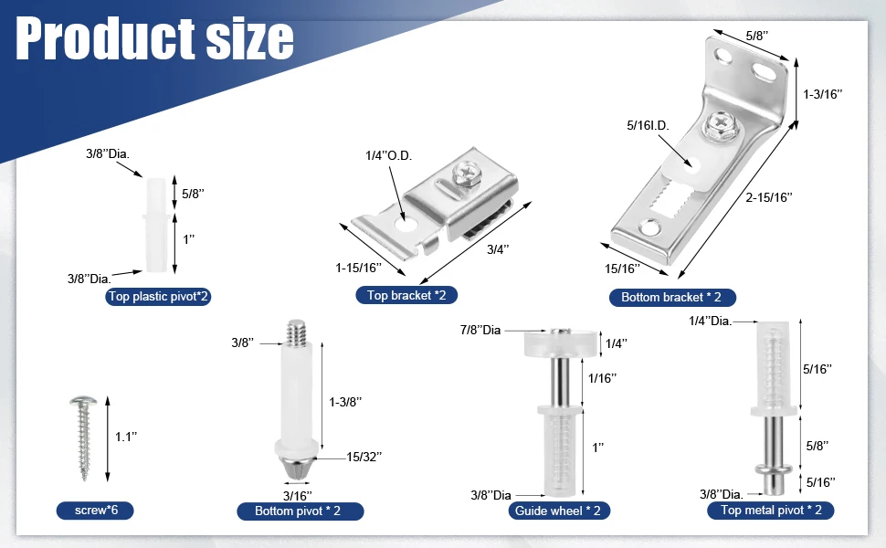 18pieces Smooth Operation Door Repair Kit Reliable And Easy Replacement Rust-resistant Stainless