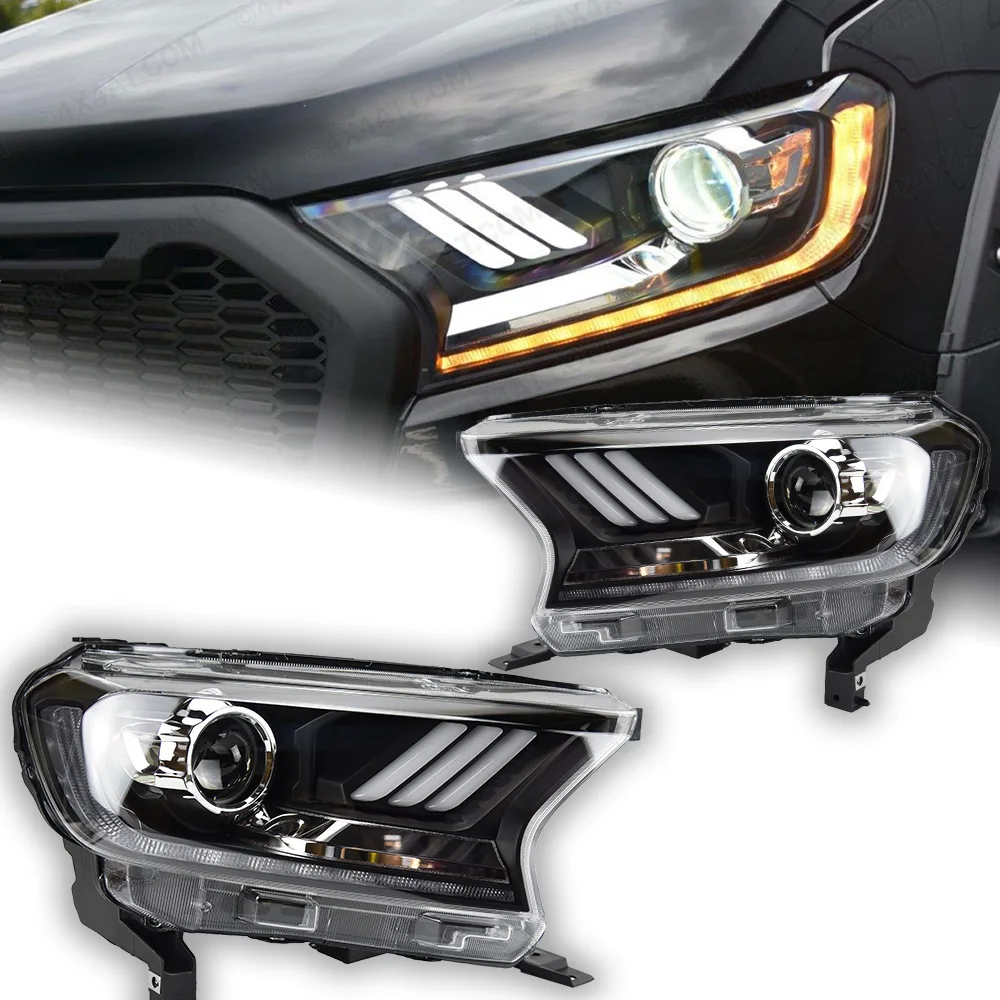 Car Lights for Ford Ranger Headlight Projector Lens 2015 Everest Dynamic Signal Head Lamp F-100 Endeavor LED Headlights Drl Auto