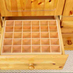 Organizer Closet Drawer Tie for Desktop Storage Box Sock Compartments Wooden Holder