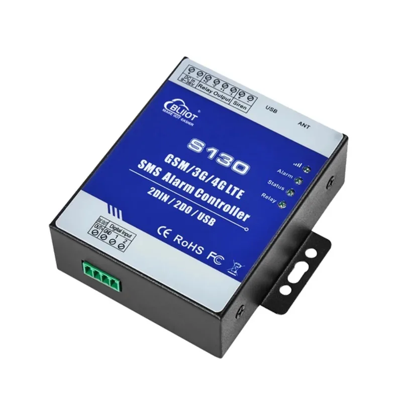 GSM 4G Cellular RTU SMS Remote Controller 2DIN 2 Relay Outputs Fuel Tank Pump Automation Monitoring Alarm System
