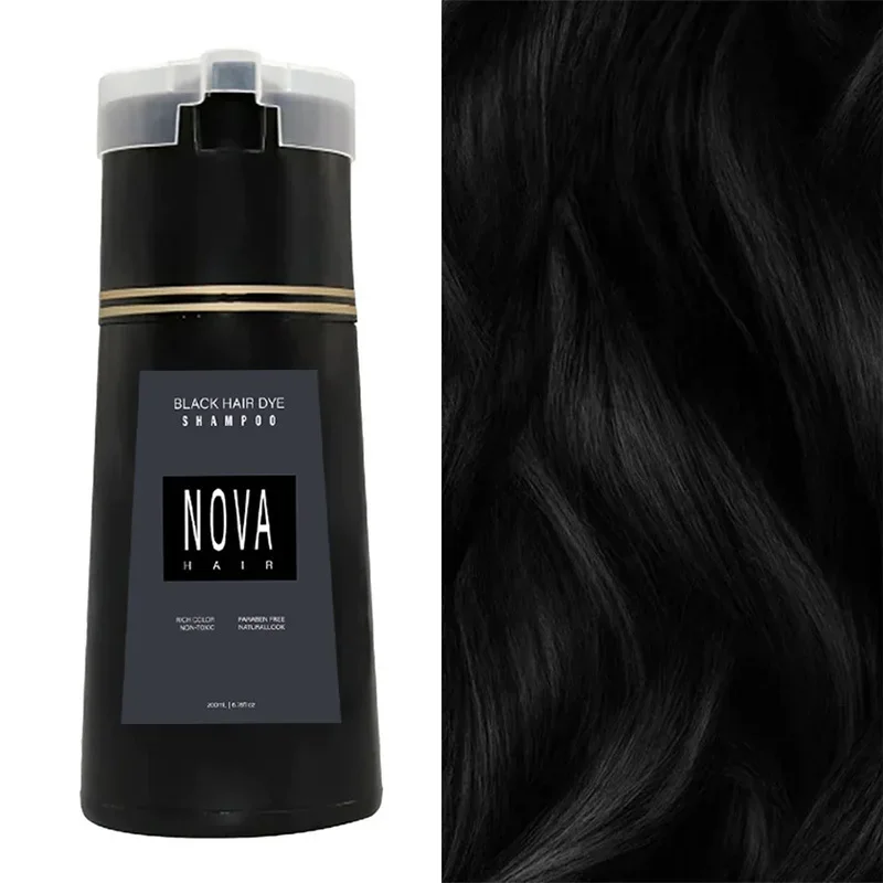 Nova Haarverven 3-in-1 Haarverzorging Shampoo Natuurlijk Snel Wit Haar Geverfd Zwart Haarverf Blijvend Gemak Mannen Vrouwen Haarverzorging - afbeelding 1