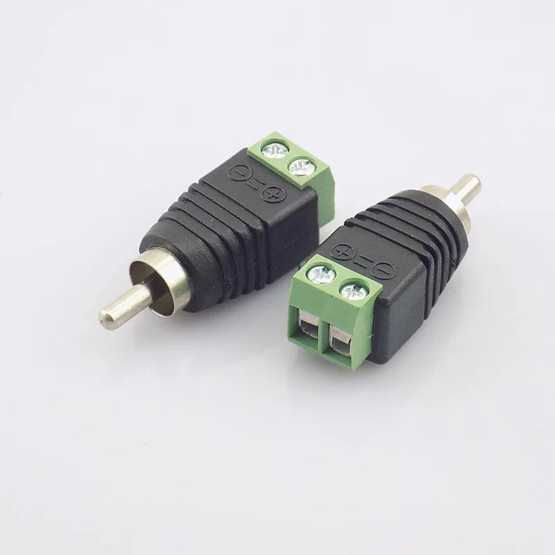 100pcs Coax Cat5 RCA Male Connector Coax AV Plug Adapter BNC UTP Video Balun camera Connector RCA Adapter Plug L19