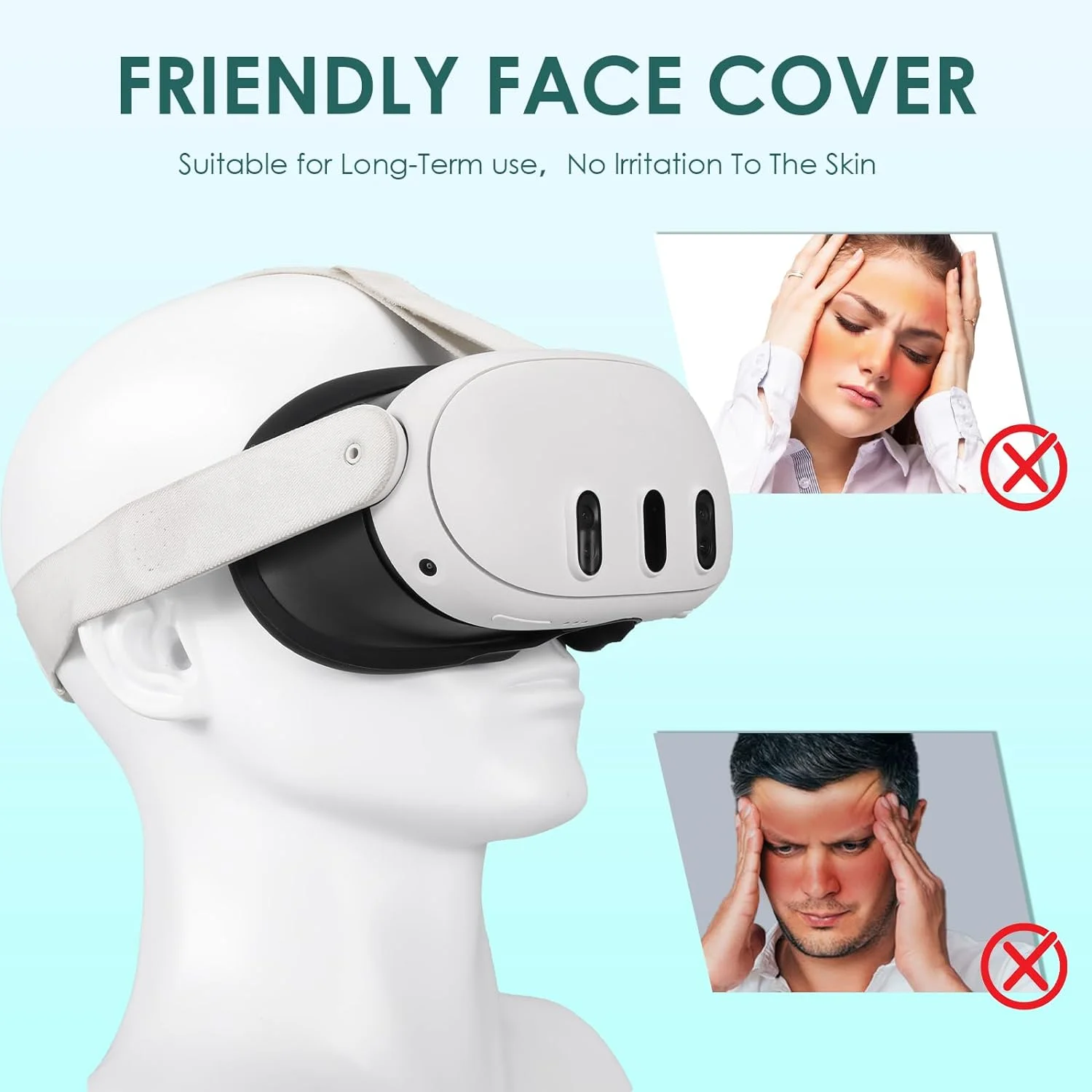 For Meta Quest 3 Replacement Silicone Face Cover Anti-sweat Mask Washable Eye Cover for Meta Quest 3 VR Headset Accessories