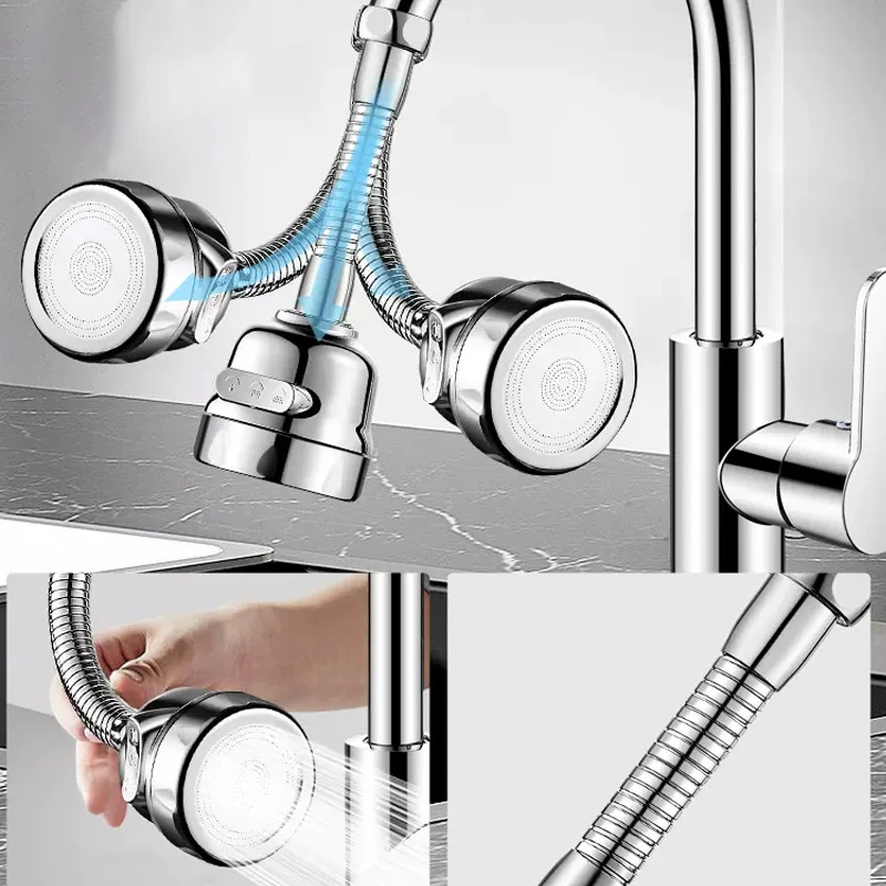 Universal 3Mode Kitchen Faucet Adapter Aerator Shower Head Pressure Home Water Saving Bubbler Splash Filter Tap Nozzle Connector