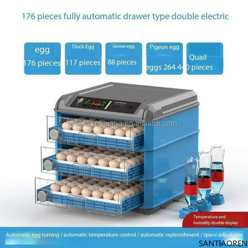

Higher Hatching Rate Automatic Water Supply 176 Capacity Egg IncubatorAutomatic Intelligent Small Home Incubator 220V/110V/12V