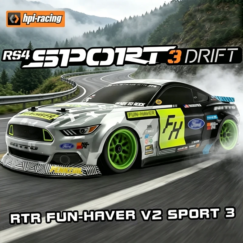 HPI 1/10 scale Fun Haver V2 SPORT 3 DRIFT Mustang remote control four-wheel drive flatbed drift car model RC adult boy toy RTR