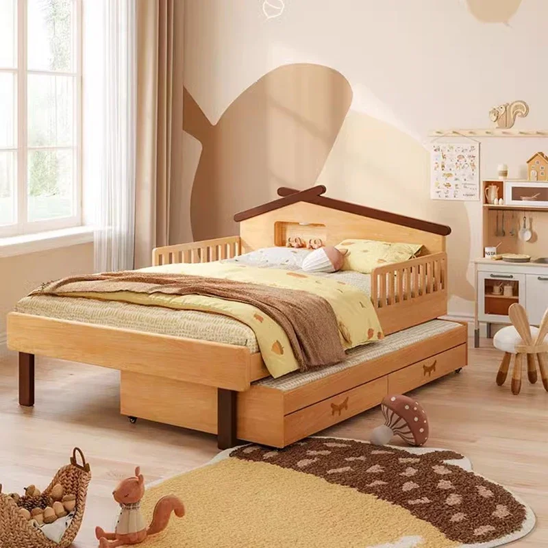 

Loft Princess Luxury Bed Children Wood Master Storage Floor Tatami Bed Home Modern Sleeping Cama Matrimonio Nordic Furniture