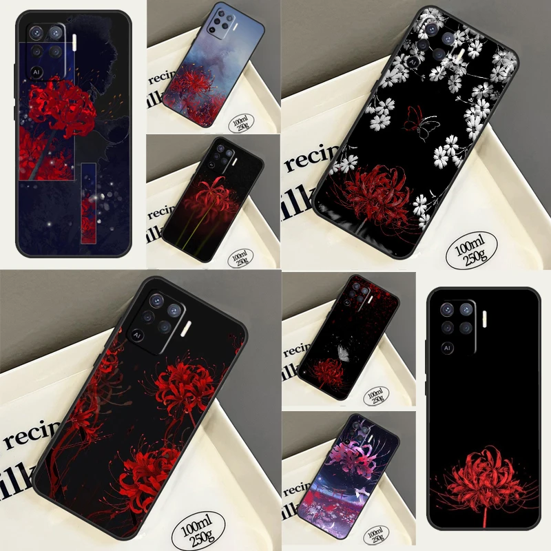 Lycoris radiata Case For OPPO A16 A76 A96 A54 A74 A94 A54s A57s A53 A31 A5 A9 A52 A72 A15 A17 A77 Coque