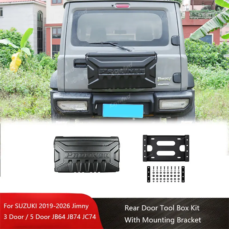Off Road 4x4 Accessories Tailgate ToolBox Storage Box Kit With Mounting Bracket For Suzuki 2019+ Jimny 3/5 Door JB64 JB74 JC74