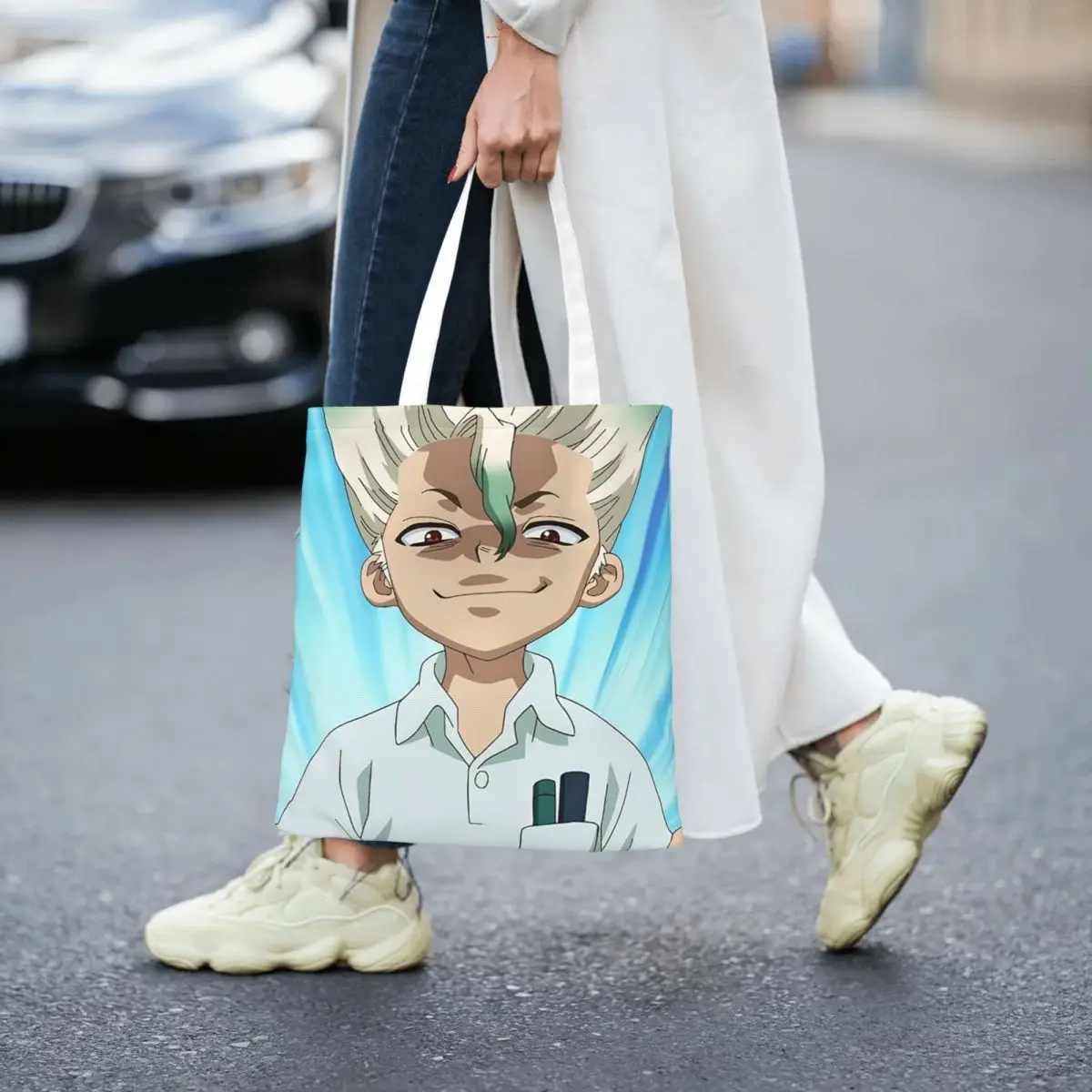 Senku Ishigami Dr Stone Apan аниме сумки для покупок парусиновая большая сумка складная женская сумка через плечо дорожная сумка