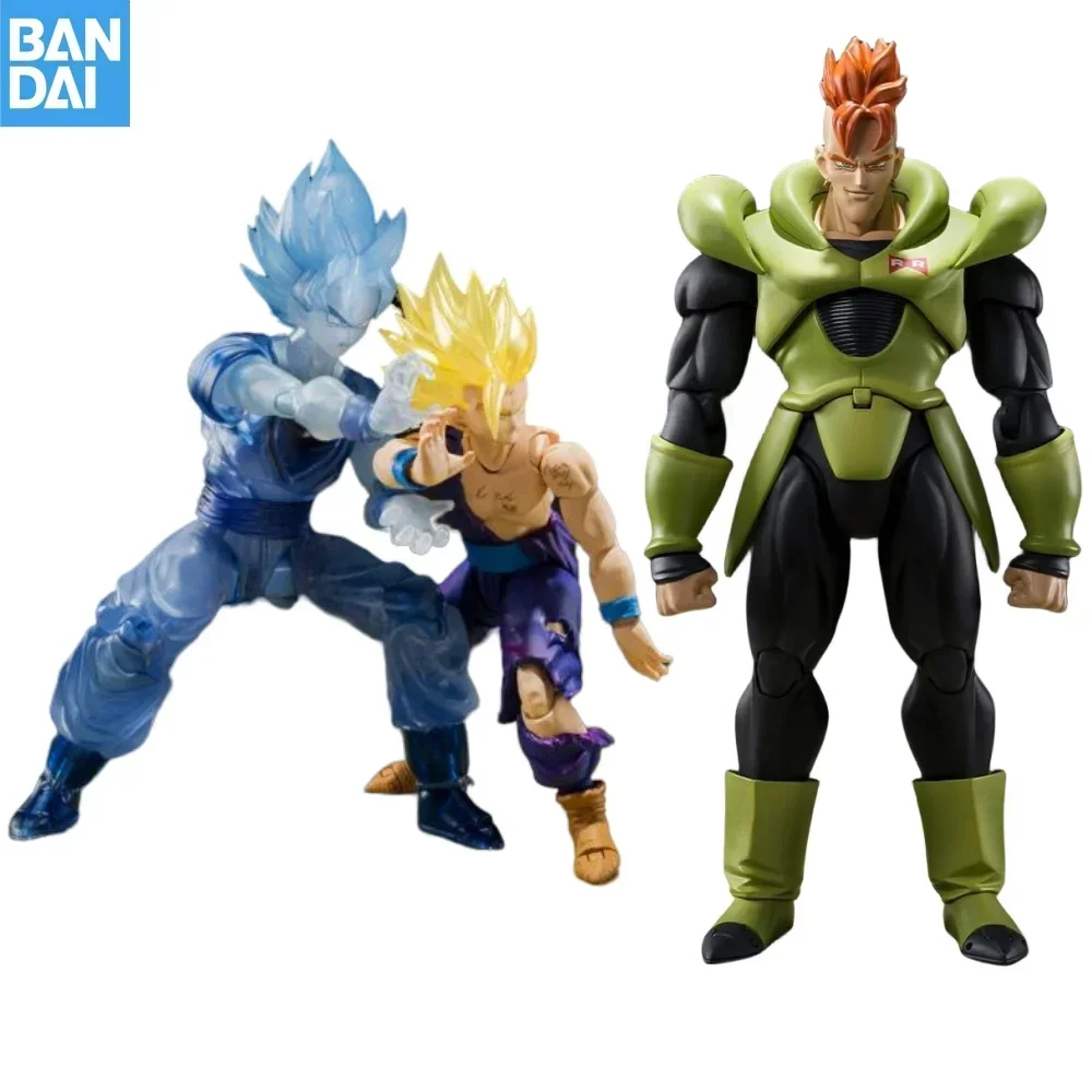 Original Bandai Anime Dragon Ball S.H.F Iguarts ANDROID 16 Son Goku Action Collection Figures Model Toys Christmas Birthday Gift