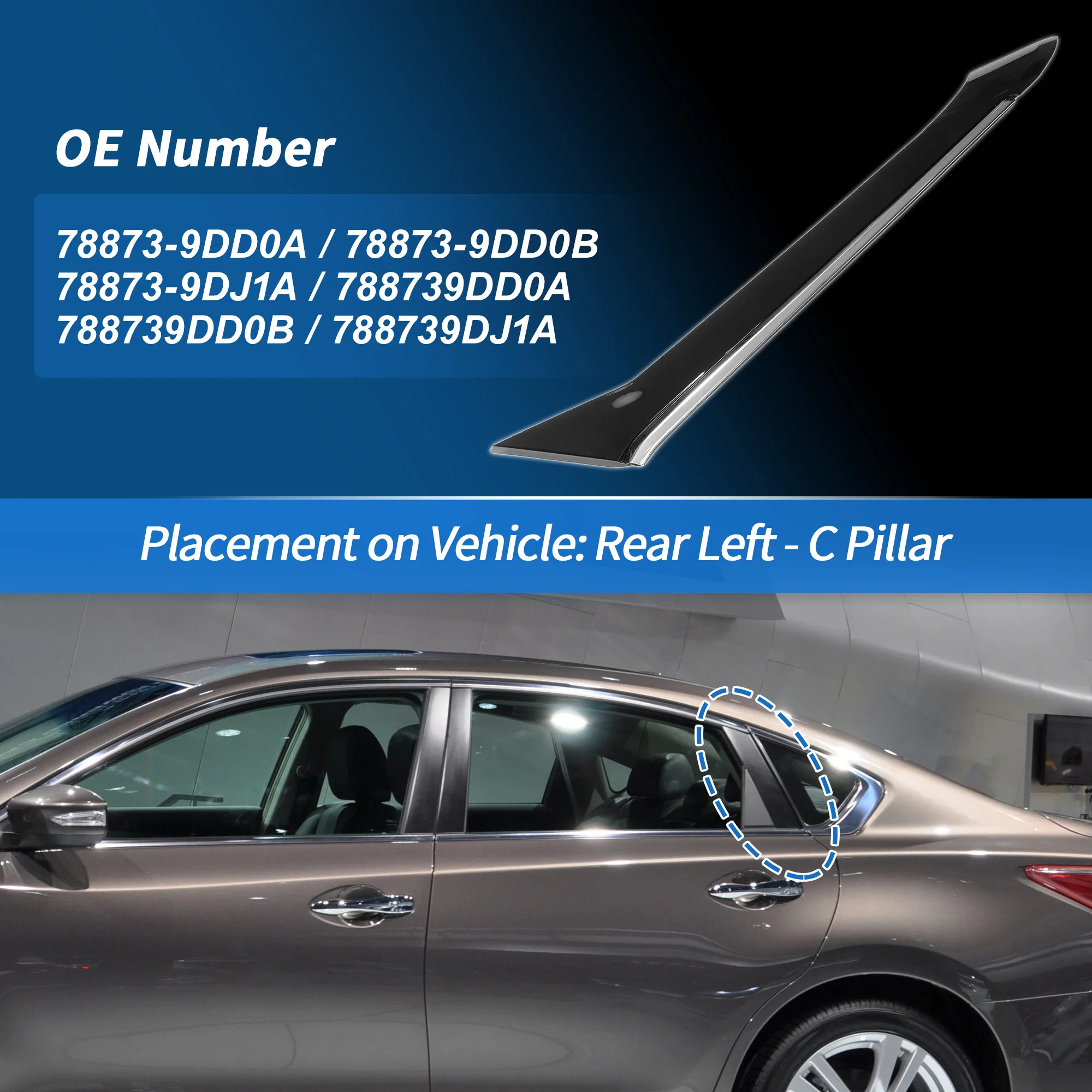 

UXCELL задняя левая накладка на окно стойки C для Nissan Maxima 2016 2017 2018 788739DD0A