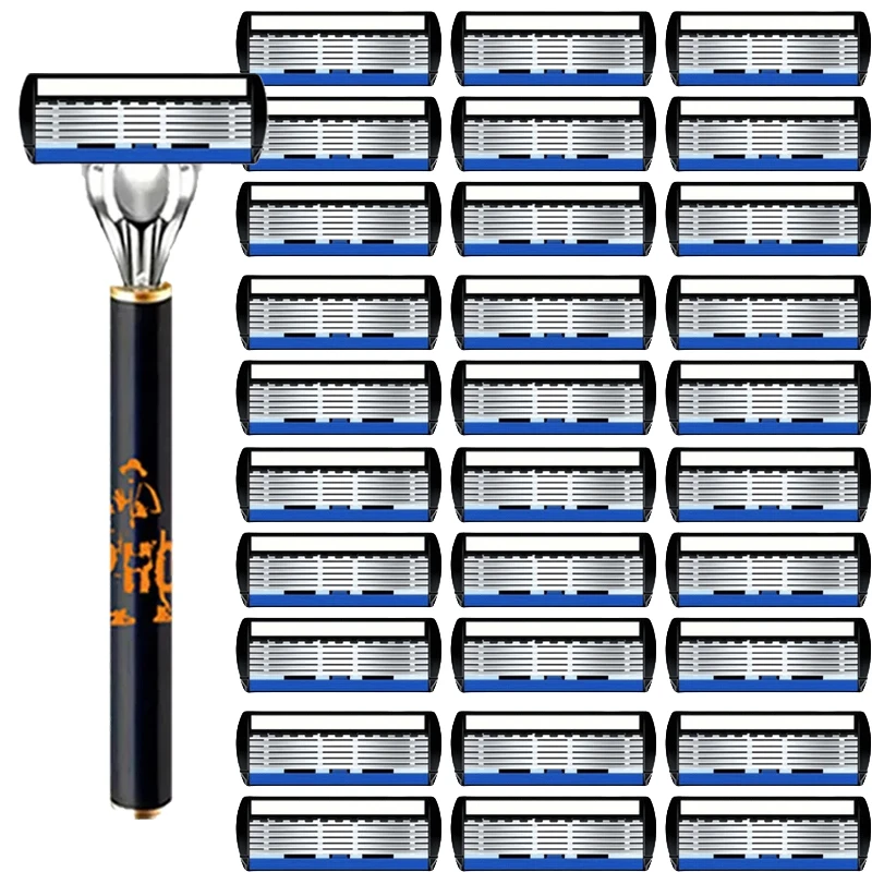 

Handle Profession 6-Layers Blade System Man Manual Shaving Razor with Storage Box Easy to Clean Suitable for Travel Carry