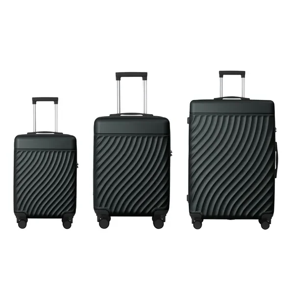 

3Pcs High Quality ABS Hardshell Luggage Sets Durable Lightweight Trolley Case With Quiet Spinner Wheels For Daily Travel