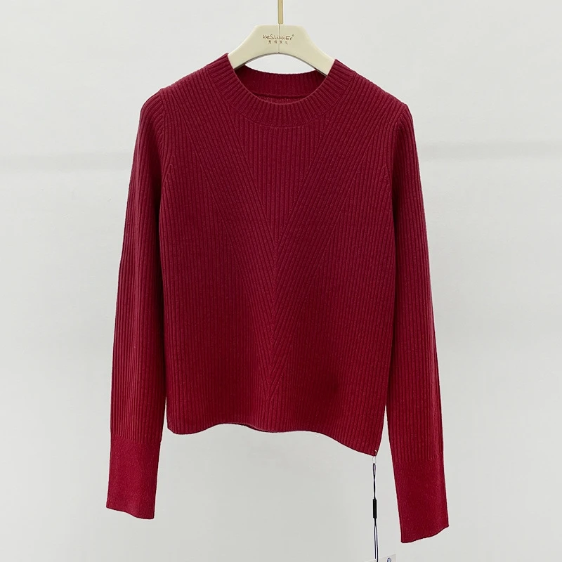 shirts for women winter sweater vintage clothes womens pullovers solid colour brand sweaters long sleeve knitwear fall tops red