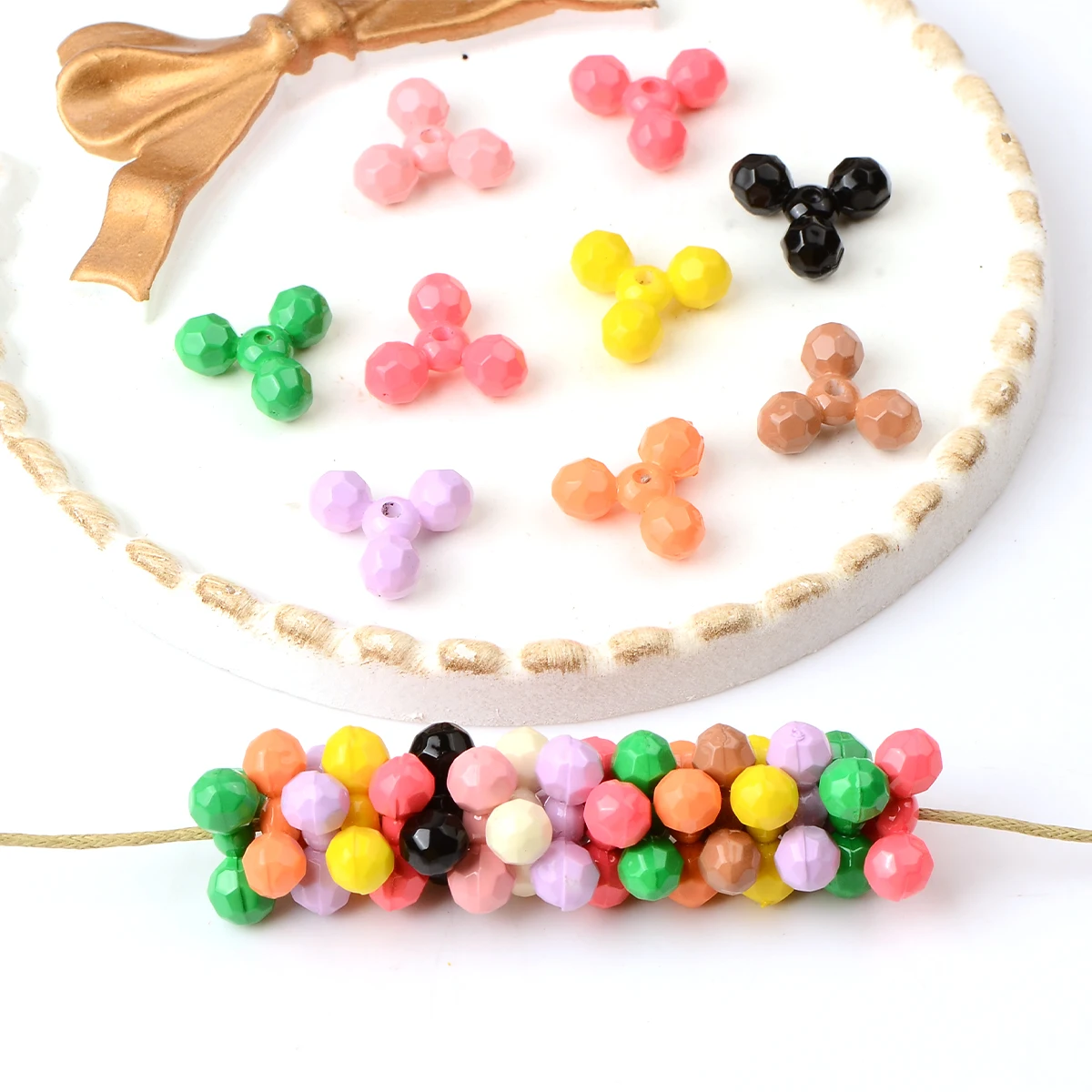 50pcs Mixed Acrylic Loose Spacer Charms Beads for Jewelry Making DIY Necklace Bracelet Earrings Handmade