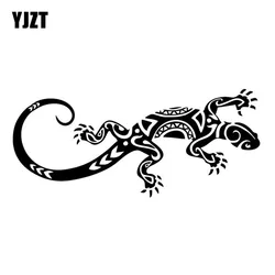 YJZT-Autocollants drôles de lézard de reptile, décor de voiture, pare-chocs en vinyle, fenêtre de voiture, noir, argent