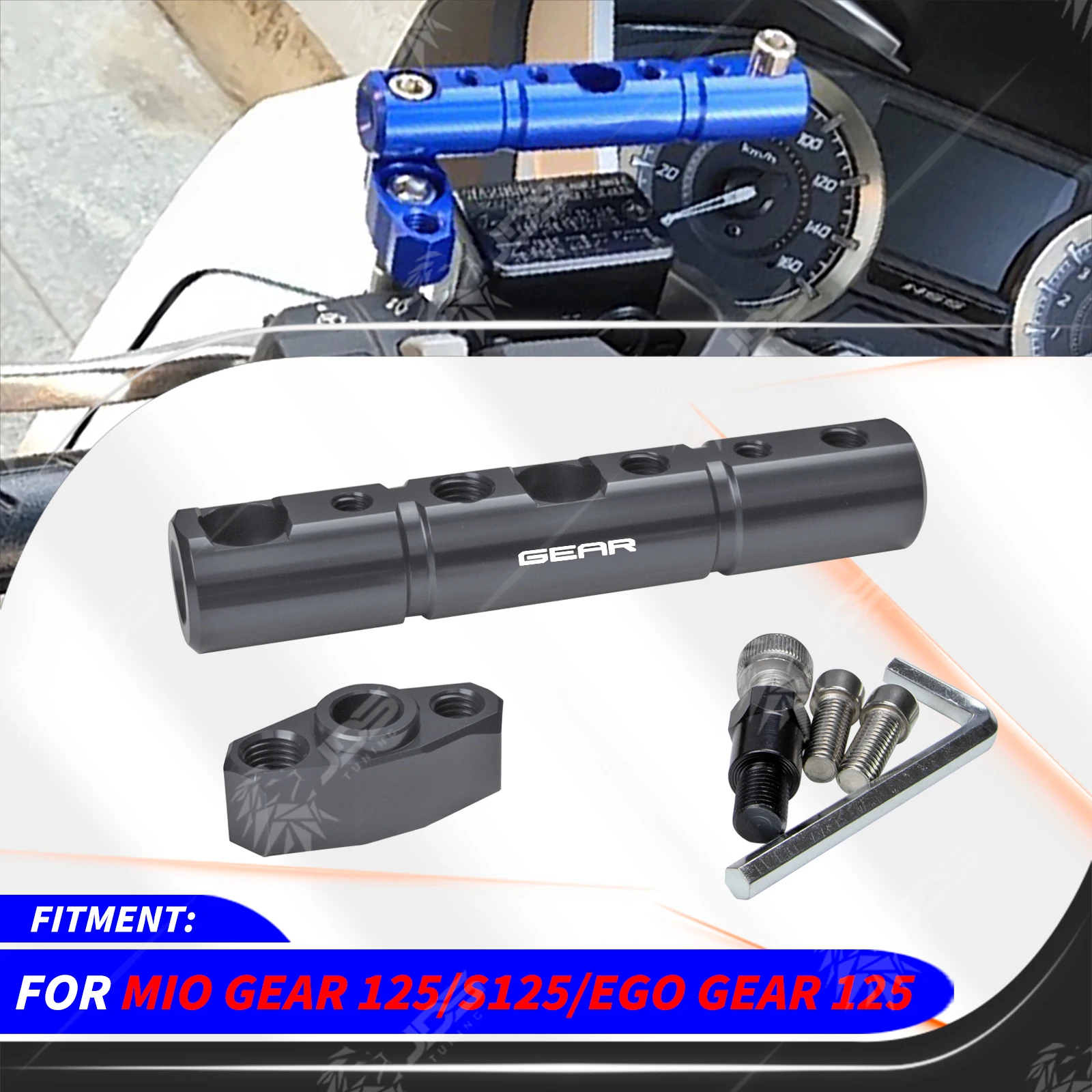 For YAMAHA MIO GEAR 125/S125/EGO GEAR 125/S125 Multifunction Cross Bar Handlebar Crossbar Phone GPS Extension Holder Accessories