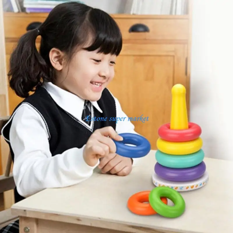 090B Stacking Rings Sorting Game Toy For Children Space Thinking and Fine Motor Skill