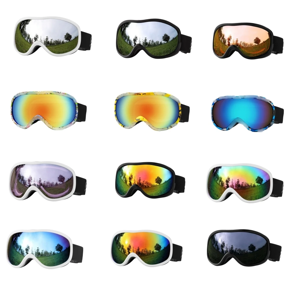 Double Layer Anti-Fog Ski Goggles, Óculos Miopia Ajustáveis, Esqui Equipamento ao ar livre