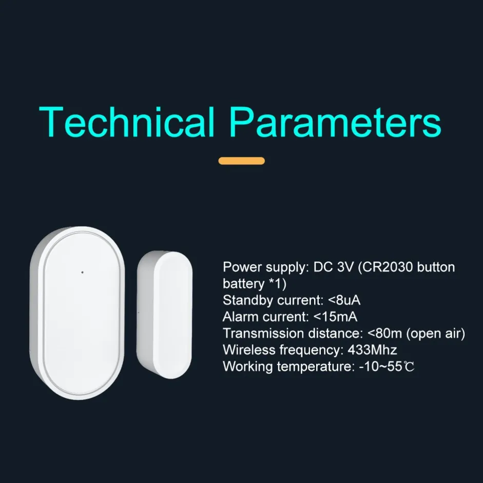 Sensor de ventana de puerta inteligente, apertura y cierre, aplicación remota Tuya, Control Compatible con Alexa y Google