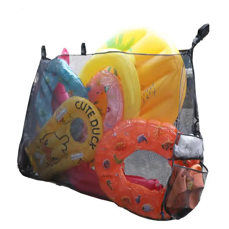 Super Large Pool Float Organizer Storage Bag Heavy Duty Adjustable Net For Toys Pool Float Inflatable Toy Storage Bags Organizer