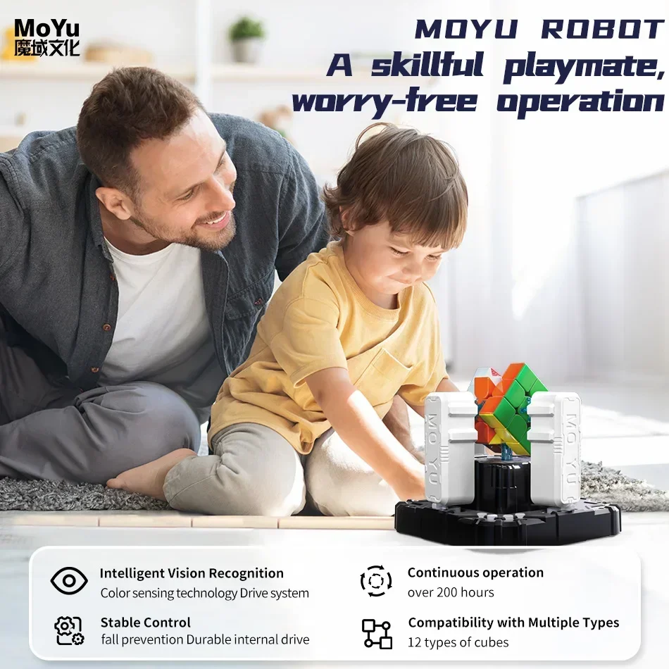 MoYu-Cube Robot Magic 3x3x3, Solimplémenté, AI, Auto Scramble, Série d'emballage avec divers jeux délibérés, Jouets de puzzle amusants