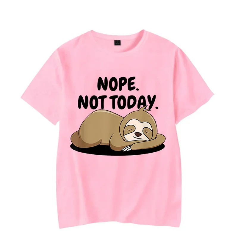 Nope Not Today Graphic Tshirt Funny Lazy Sloth Tshirt Fashion Harajuku T-shirt Oversize Men Brand T-shirt Hip Hop Tshirt Vintage