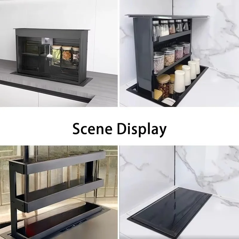 Electric lift cabinet pull-out storage basket, smart storage basket