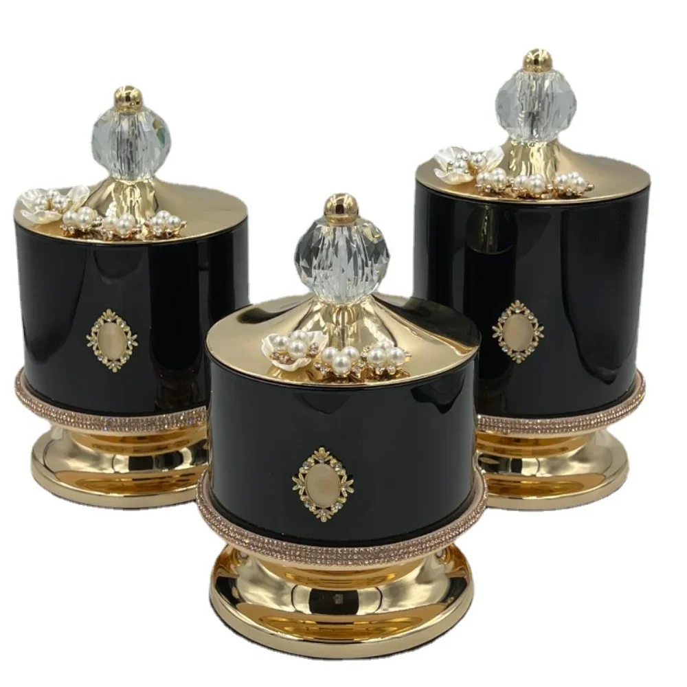 Embossed Floral Storage Jar Candle Bottle Handicraft Decoration