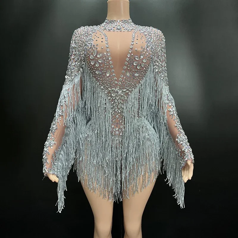 라인 석 바디 슈트 섹시한 고고 댄서 의상 여성 파티 복장 바 Dj Ds 무대 쇼 축하 Clubwear