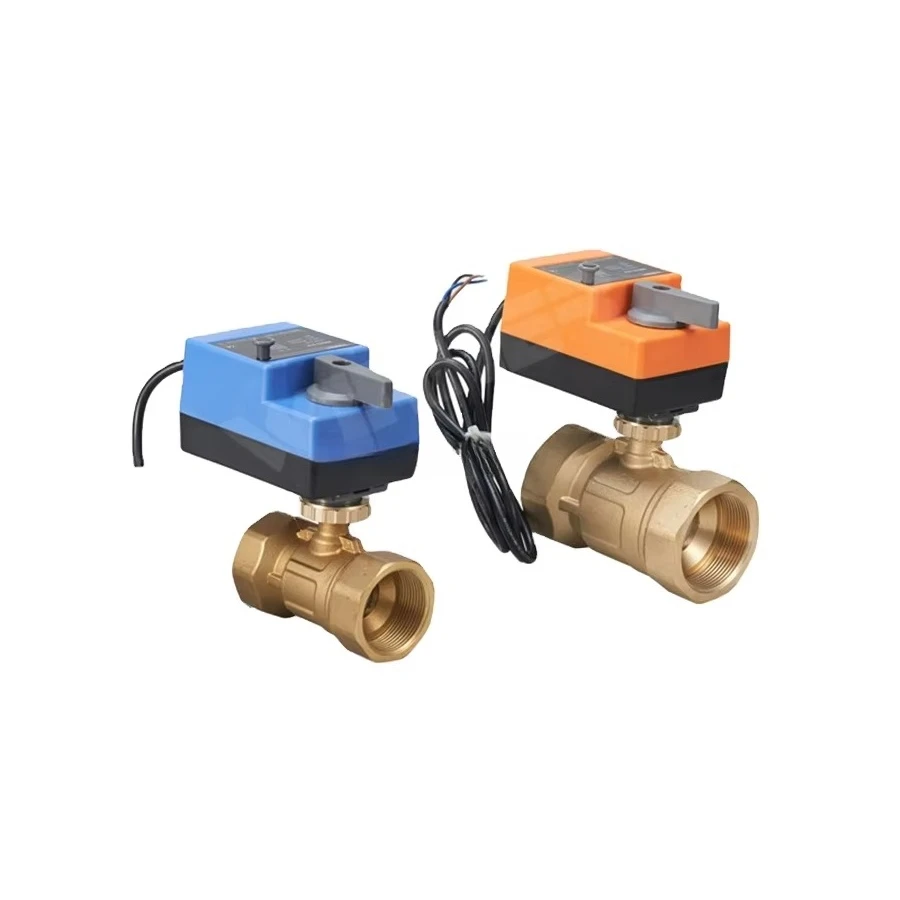 24V DC/AC Actuator Motor Operated Brass Valves 0-10V Electric Actuated Motorized Small Modulating Control Ball Valve
