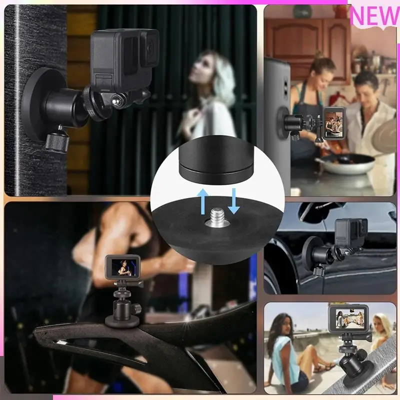 B27B 360° Ballhead Magnetic Suction Bracket Base 1/4 Inch Screw Thread Hole Action Camera Holder Camera Camera Holder Camera