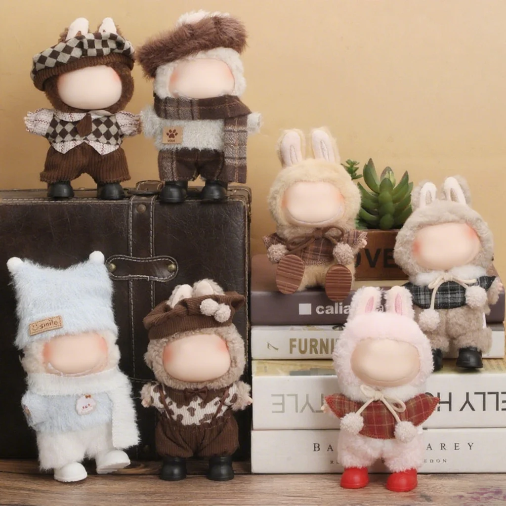 

[Только одежда, без куклы или обуви] Подходит для кукол 17 см, первого, второго и третьего поколения, виниловое платье для сидения, плюшевая одежда для куклы