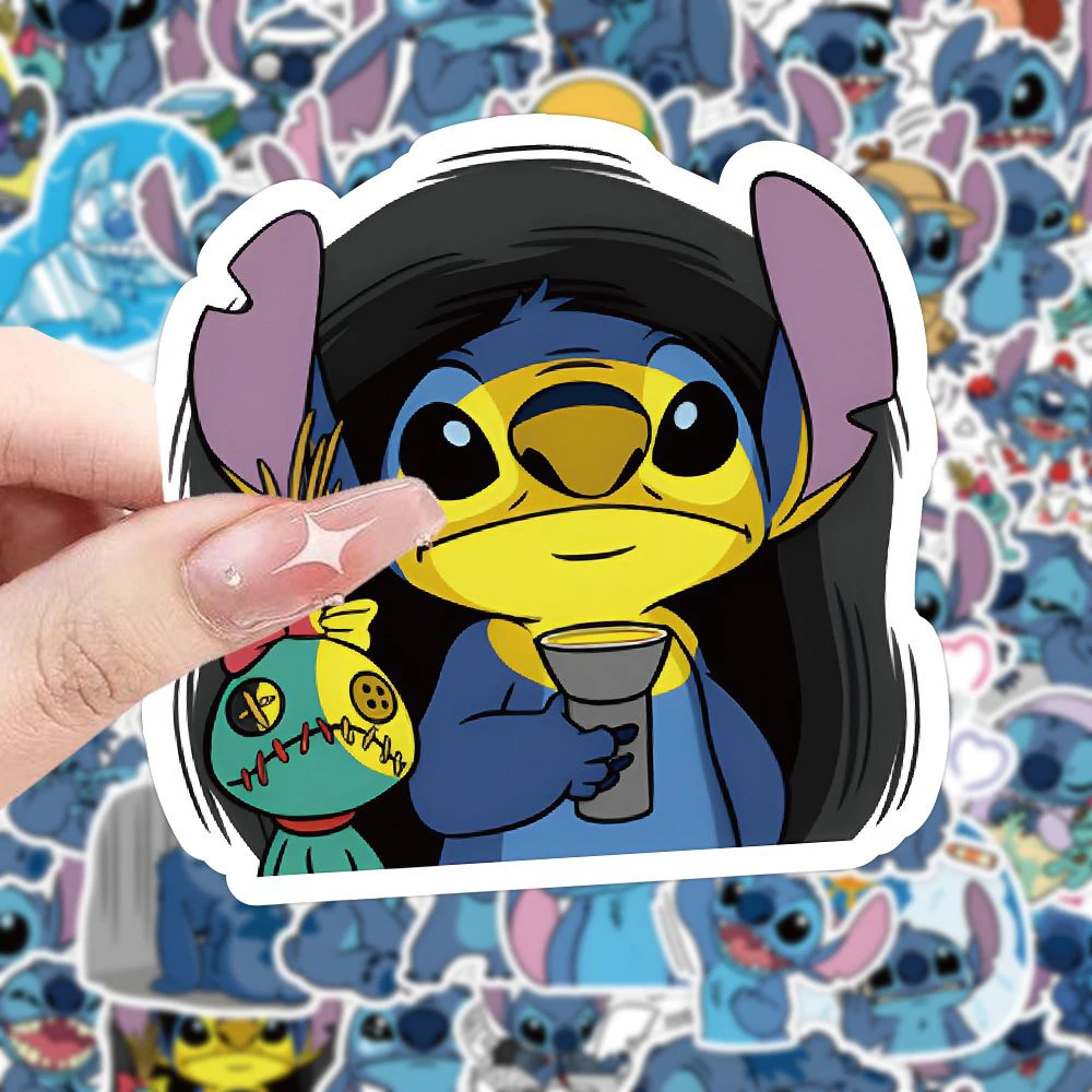 10/30/50/100pcs Disney Cartoon Lilo Stitch Stickers Kawaii Anime Sticker Scrapbooking Guitar Phone Skateboard Toys Decal Gift