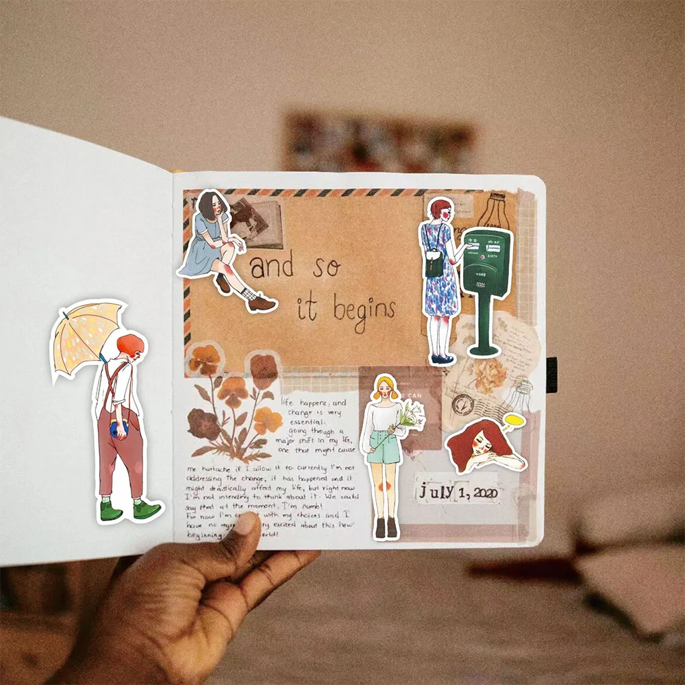 10/30/59 قطعة لطيف أنيمي موضة خلع الملابس فتاة ملصقات الجمالية DIY بها بنفسك سكرابوكينغ الهاتف المحمول الكرتون الإبداعية الشارات الديكور #3