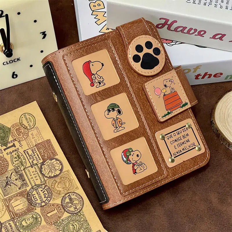 Snoopy Retro Handmade Planner Detachable Loose-Leaf Notebook Ins Style Cute Portable Journal Diary Notepad for Students Office