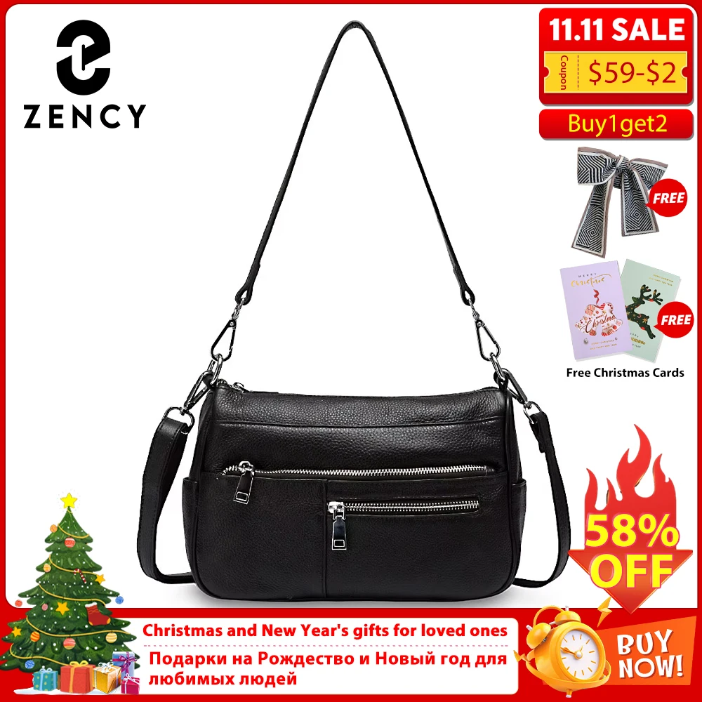 

Zency Noble Temperament Женская сумка на плечо из 100% натуральной кожи Зимняя черная розовая модная сумка через плечо Бежевая сумка-бродяга