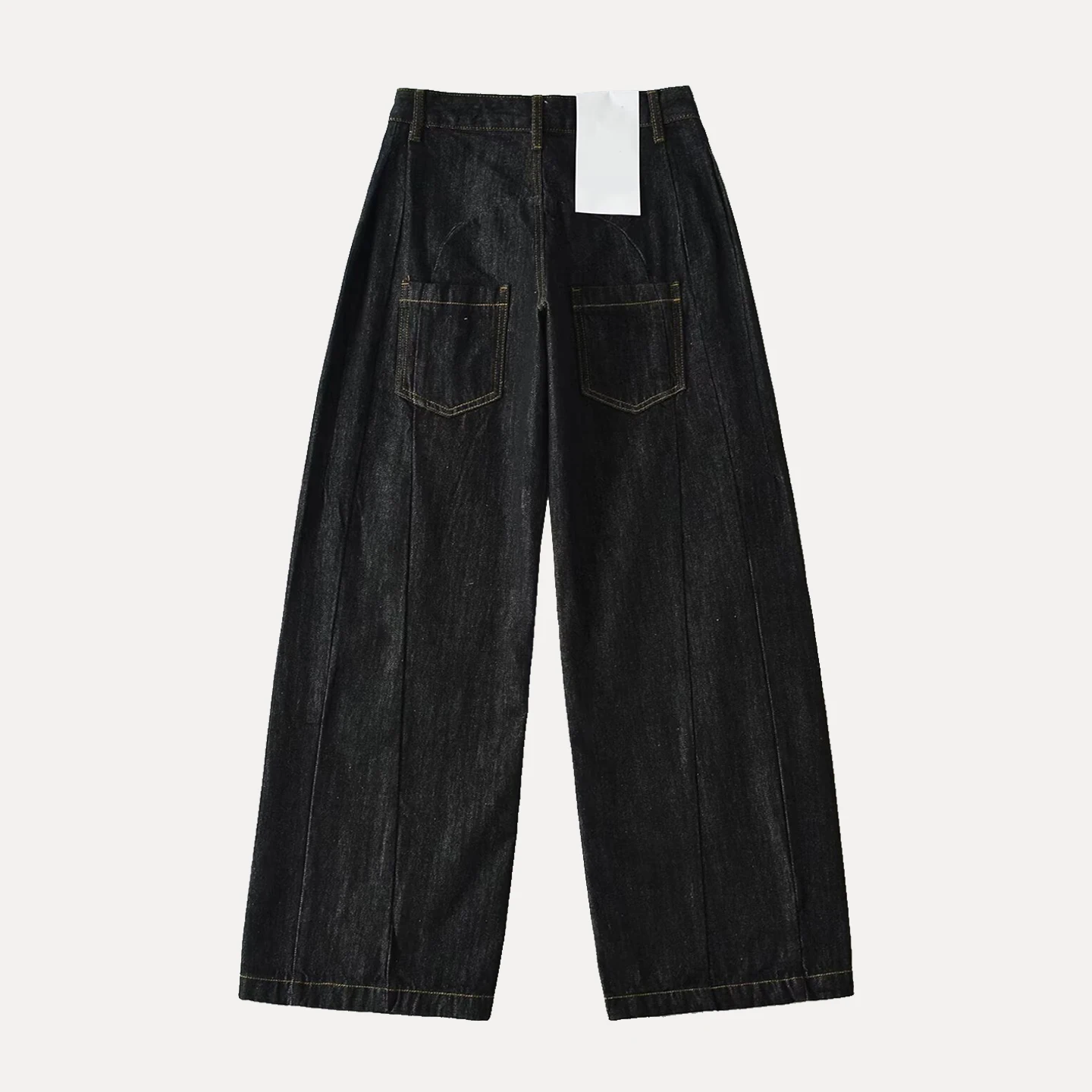 منخفضة الخصر اللون الأصلي الموز السراويل العمل مطوي الدنيم عادية Sle المرأة Faion الخريف جديد وصول الجينز السراويل الطويلة