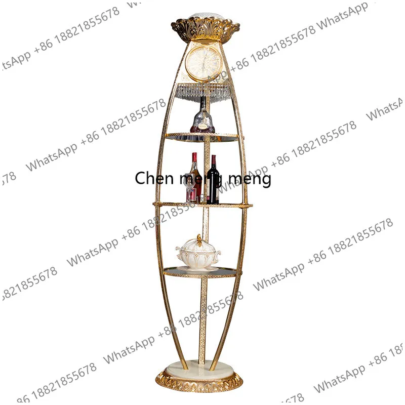 European floor-to-ceiling wine cabinet clock master design creative wine cabinet clock villa metal carving