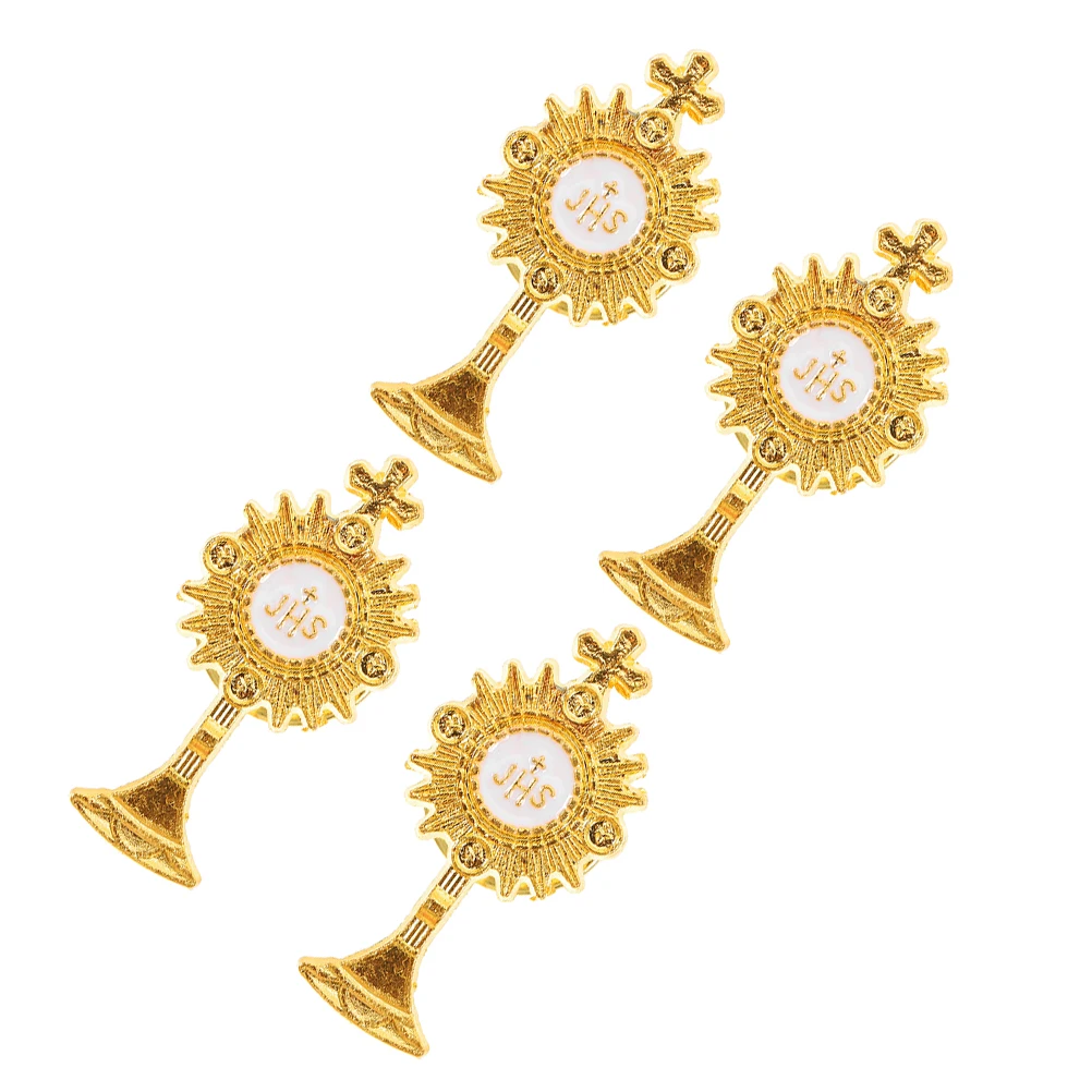 

4 Pcs Chest Button Badge Clothes Brooch Communion Party Favor Pin Dress Accessory