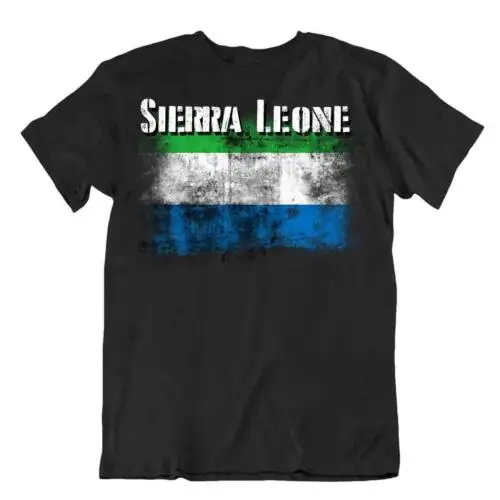 Sierra Leone flag Tshirt T-shirt Tee top city map unity justice peace dignity